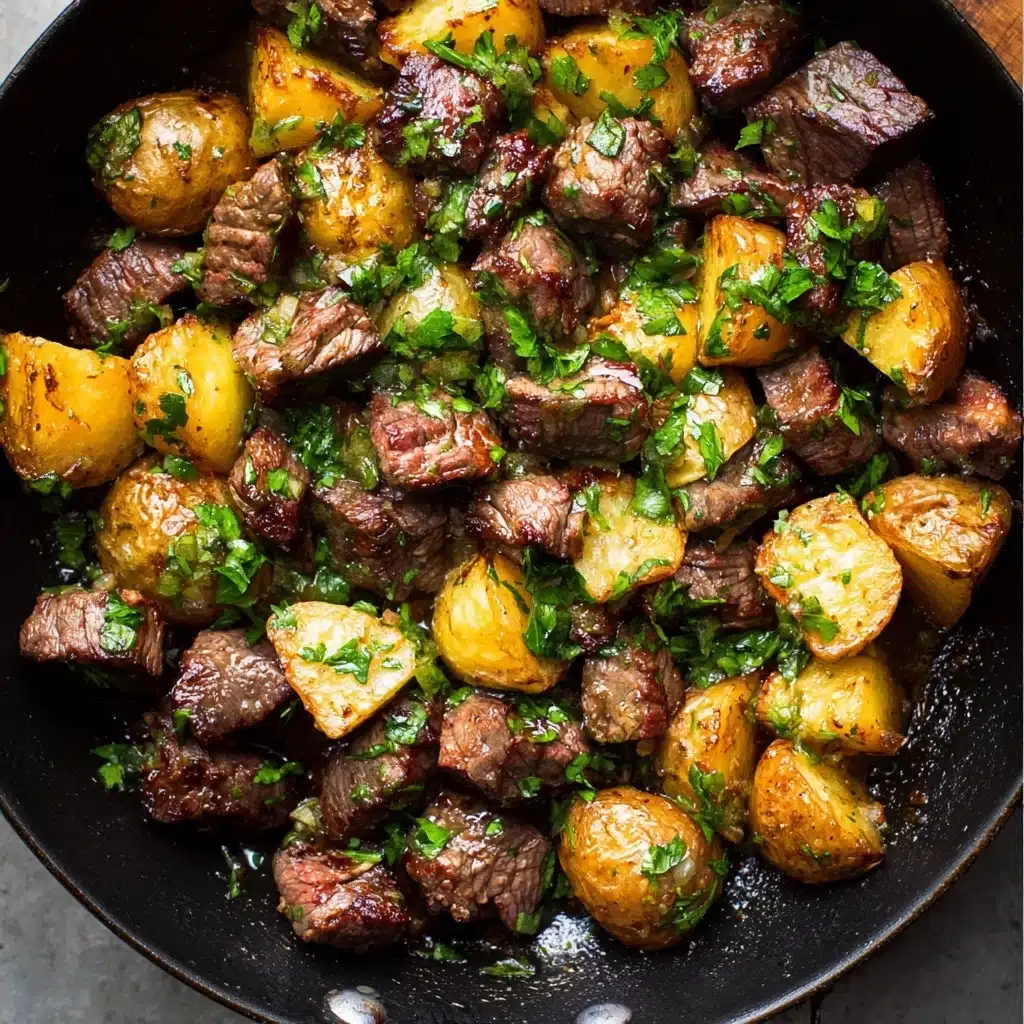 Garlic Butter Steak Bites and Potatoes Recipe - Recipe Image