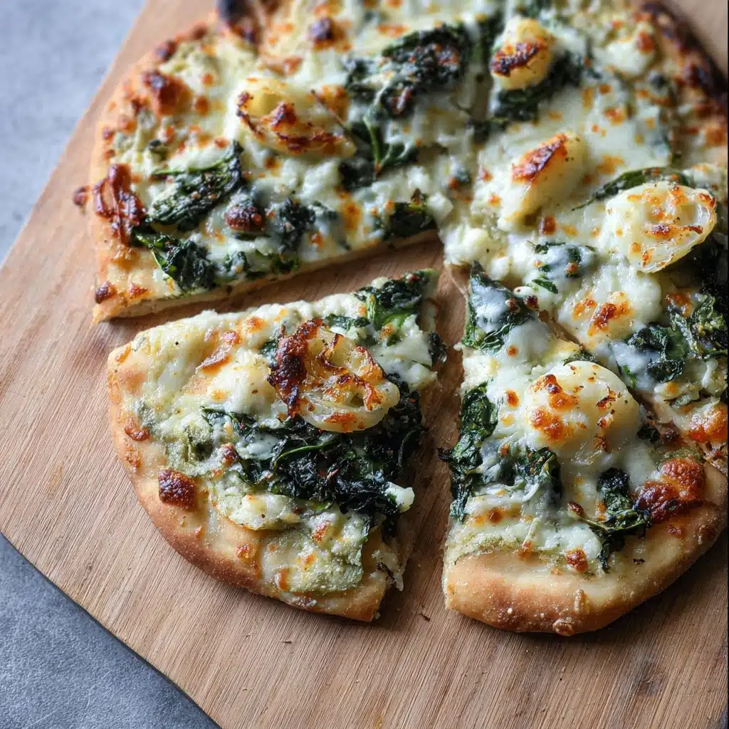 White Pizza with Spinach & Roasted Garlic Recipe