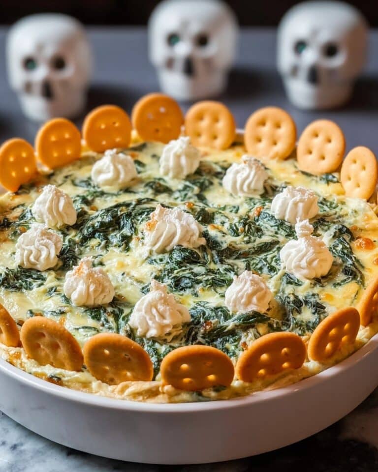 Halloween Graveyard Spinach Dip Recipe