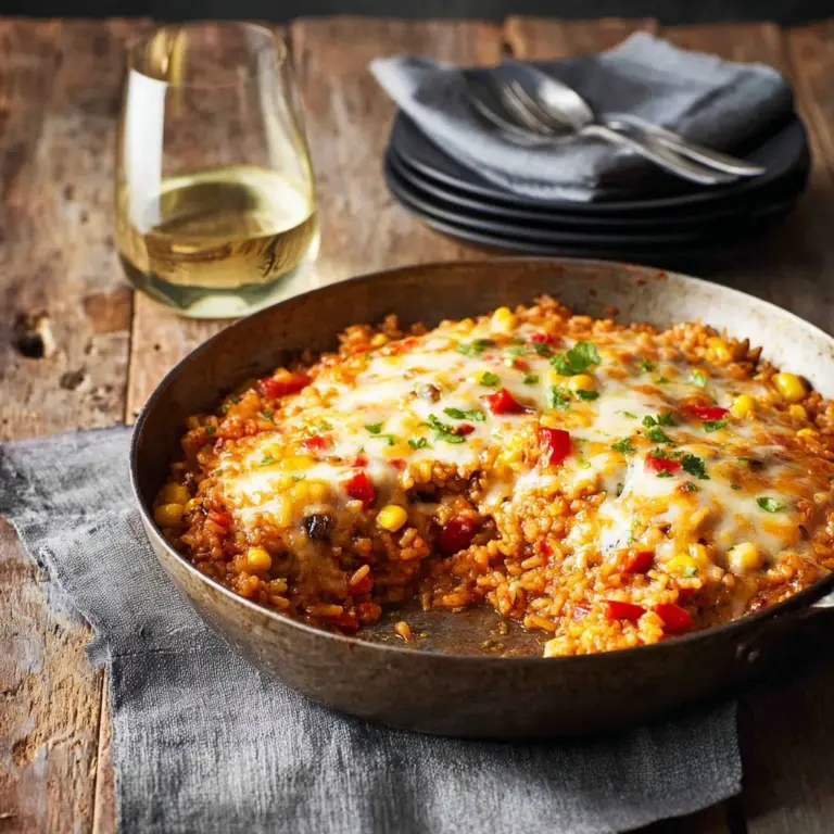 One Pot Chicken Enchilada Rice Casserole Recipe