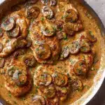 Creamy Garlic Mushroom Chicken Thighs Recipe