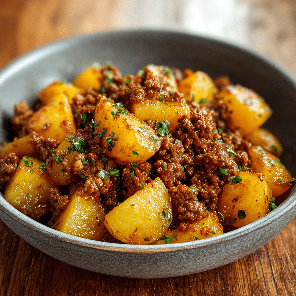 Savory Ground Beef with Potatoes Recipe - Recipe Image