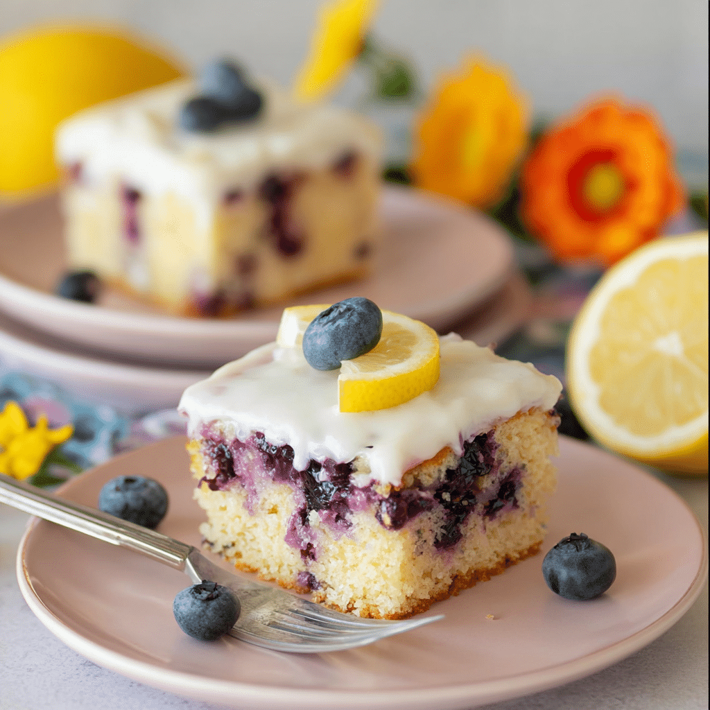 Lemon Blueberry Sheet Cake Recipe - Recipe Image