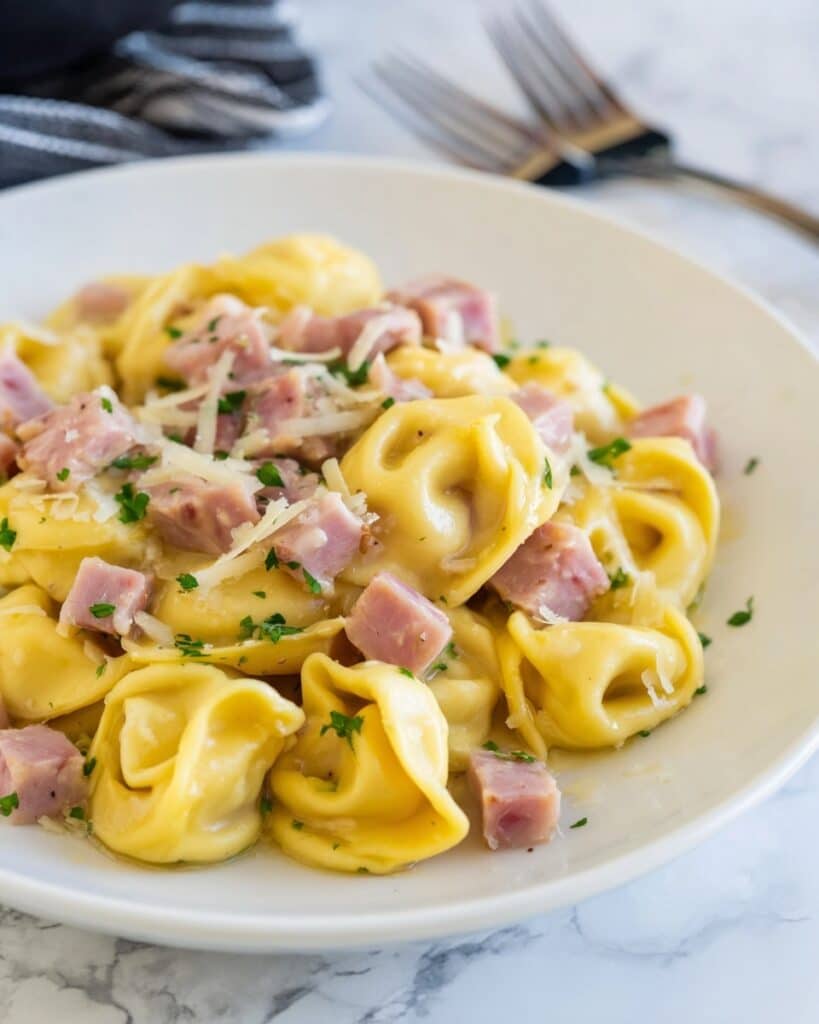Ham and Cheese Tortellini Skillet Recipe