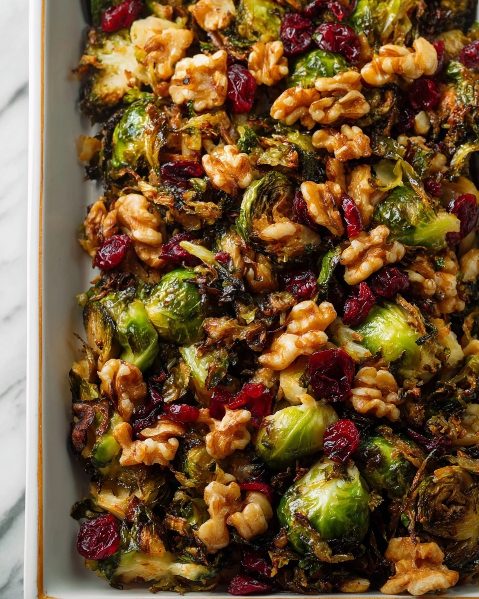 A close-up of a black bowl filled with a mix of roasted ingredients including golden brown nuts, dark green leafy vegetables, deep red dried fruits, and light orange sauce drizzled on top. The textures show a crunchy and slightly oily blend with crisp and tender pieces, all layered closely together in the bowl. The background is a white marbled texture. photo taken with an iphone --ar 4:5 --v 7