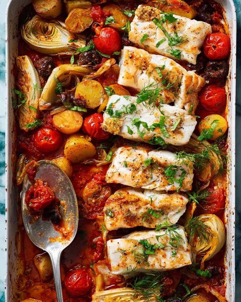 Puttanesca Fish Tray Bake Recipe