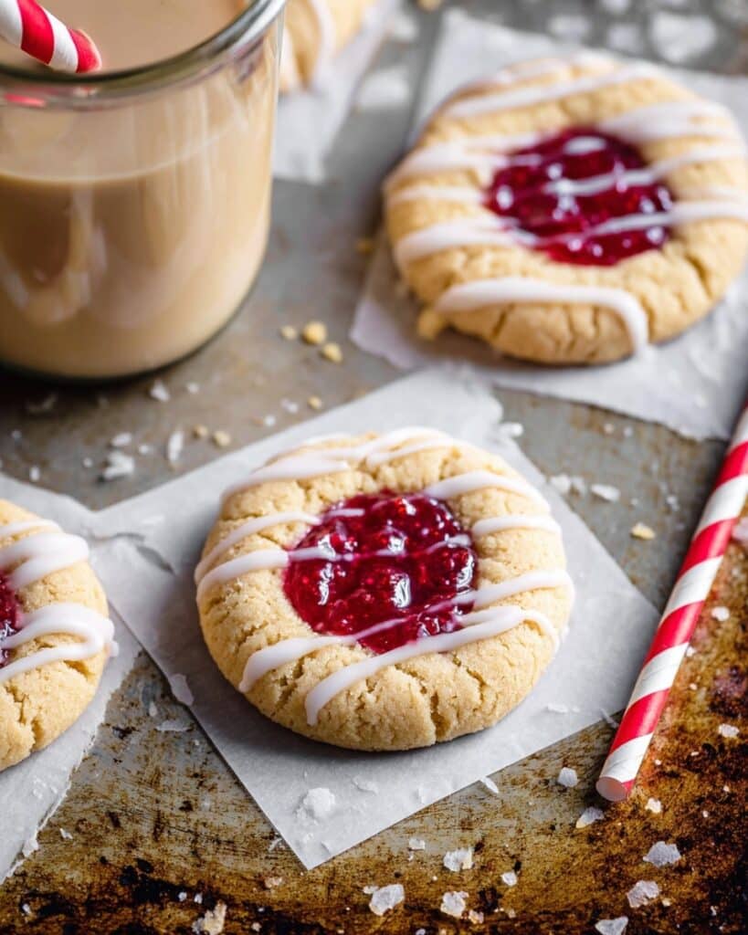 Gingerbread Thumbprint Cookies with Cranberry Jam Recipe