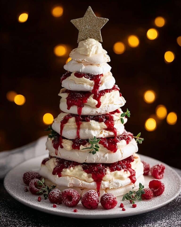 Festive Pavlova Christmas Tree with Berries and Rosemary Recipe