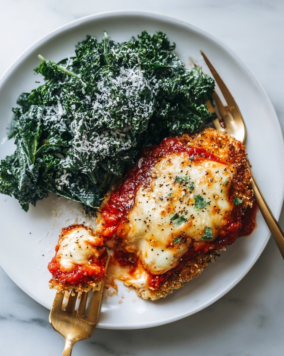 A close-up view of a slice of lasagna on a white plate, showing three clear layers: the bottom layer is thick and chunky with bright red tomato sauce, the middle layer appears to be a rich, meaty sauce mixed with some pasta sheets, and the top layer is covered with melted, golden-brown cheese that looks gooey and slightly crispy on edges. The lasagna’s textures range from soft and saucy at the bottom to creamy and bubbly on top. It rests on a white marbled surface, with a small bit of green garnish visible on the side. Photo taken with an iphone --ar 4:5 --v 7