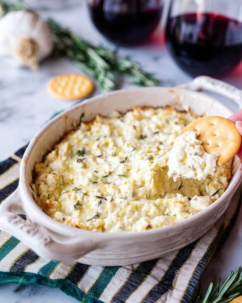 Baked Goat Cheese Dip with Rosemary and Red Pepper Recipe
