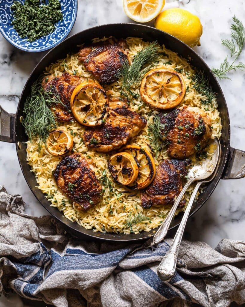 One Skillet Lemon Butter Chicken and Orzo Recipe