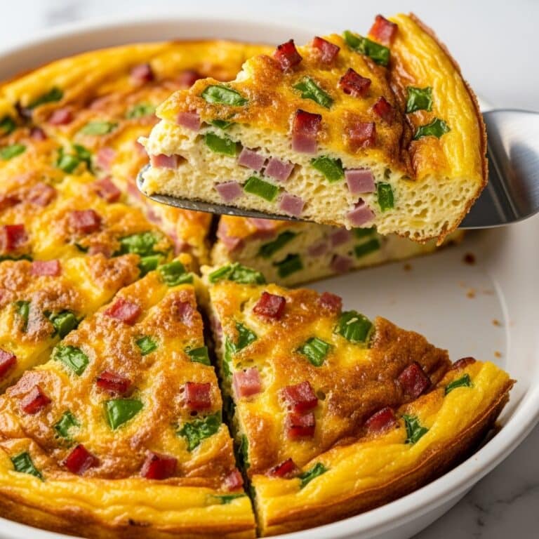 Crustless Ham and Cheese Quiche Recipe