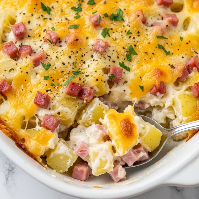 Cheesy Ham & Potato Casserole Recipe