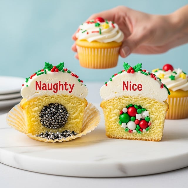 Naughty Nice Christmas Cupcakes Recipe