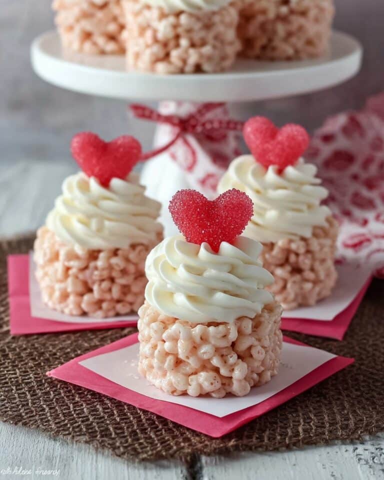 Valentine’s Day Rice Krispie Treat Cupcakes Recipe