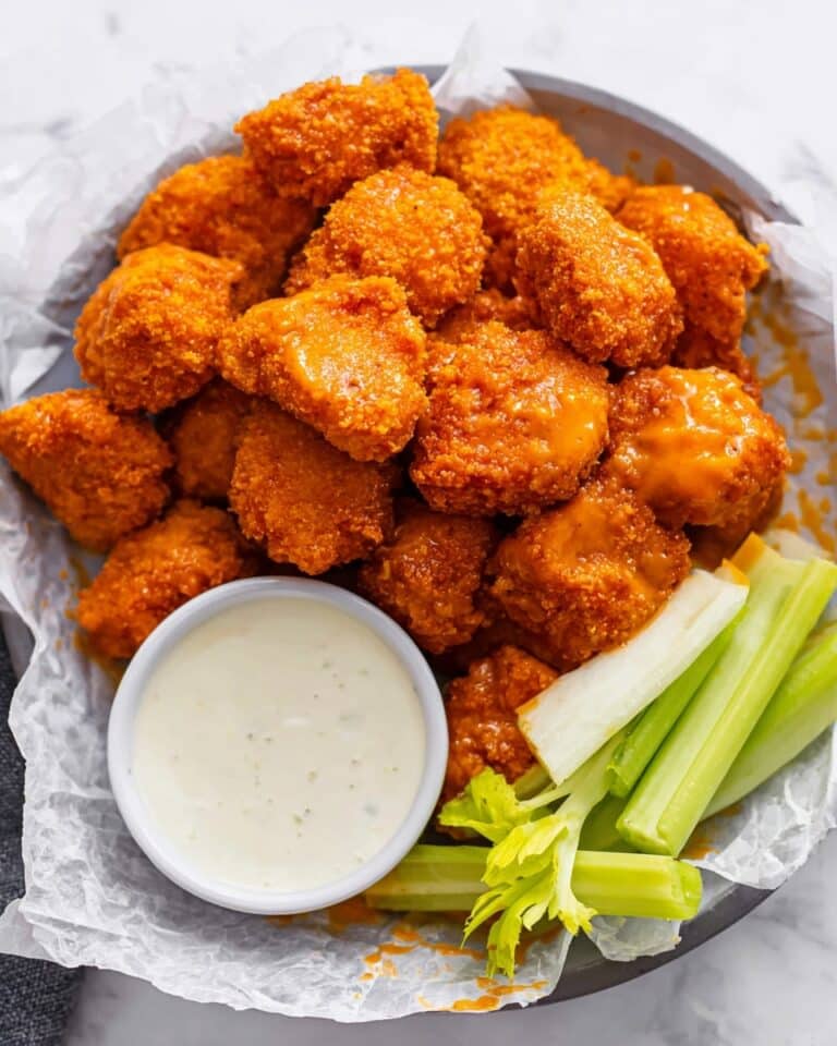 Homemade Boneless Chicken Wings with Buffalo Sauce Recipe