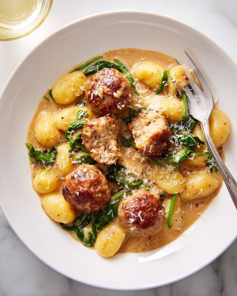 Slow-Cooker Tuscan Chicken Meatballs with Gnocchi Recipe