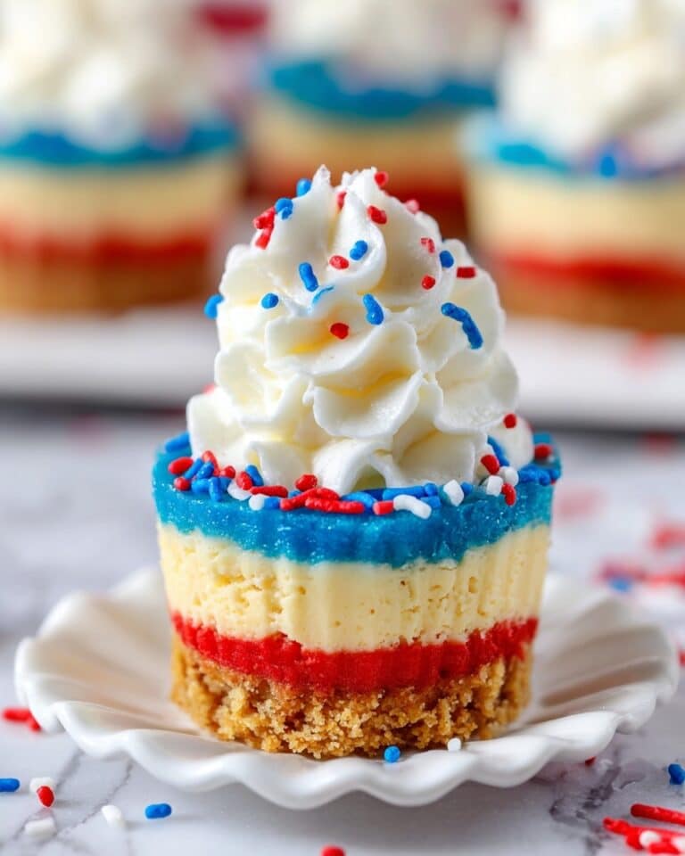 Red, White and Blue Mini Cheesecakes Recipe