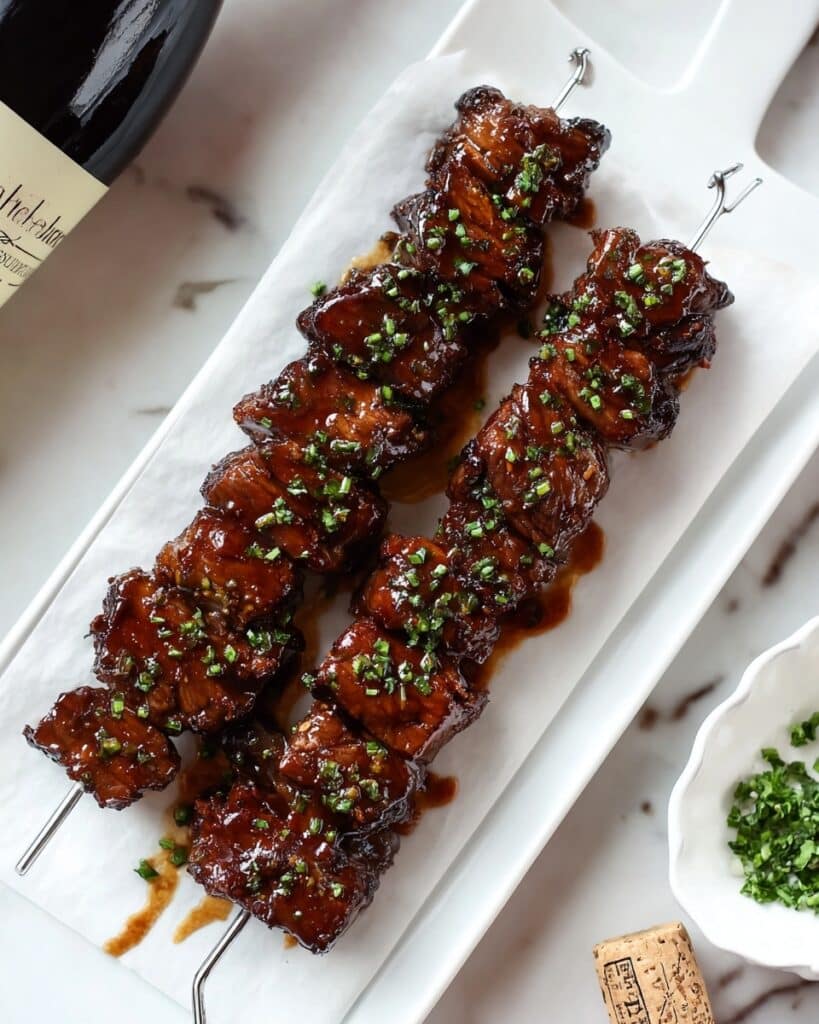 Balsamic Glazed Ribeye Skewers Recipe