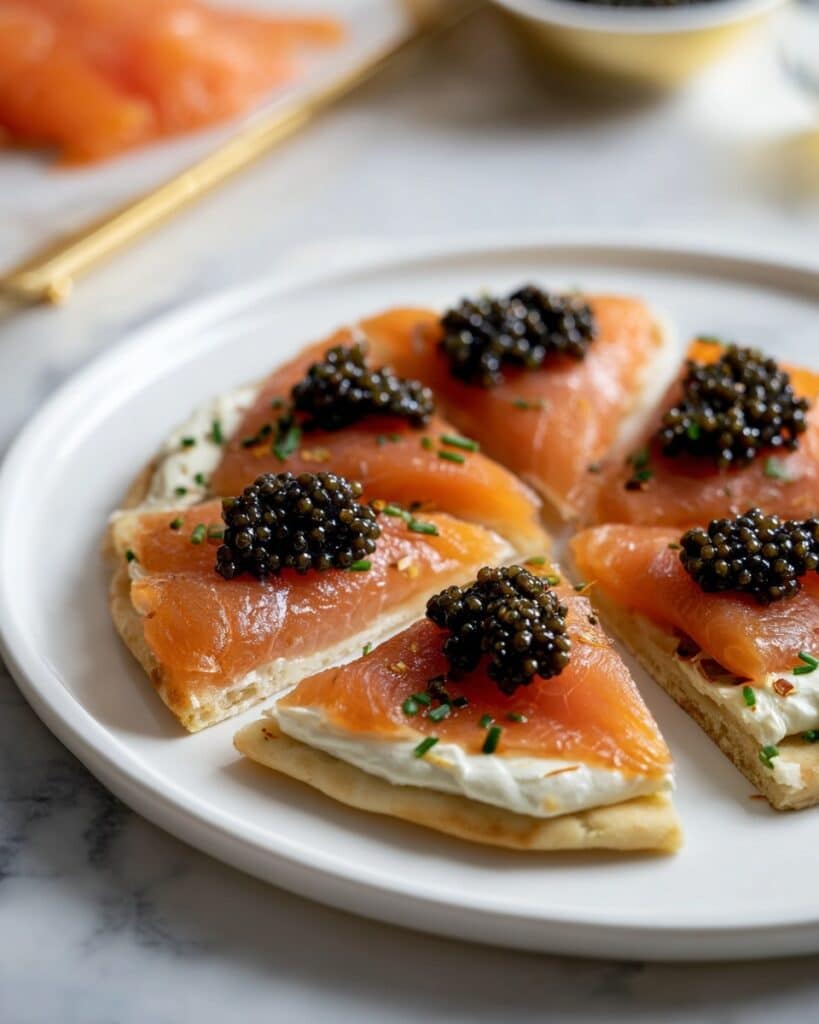 Smoked Salmon Caviar Pizza Recipe