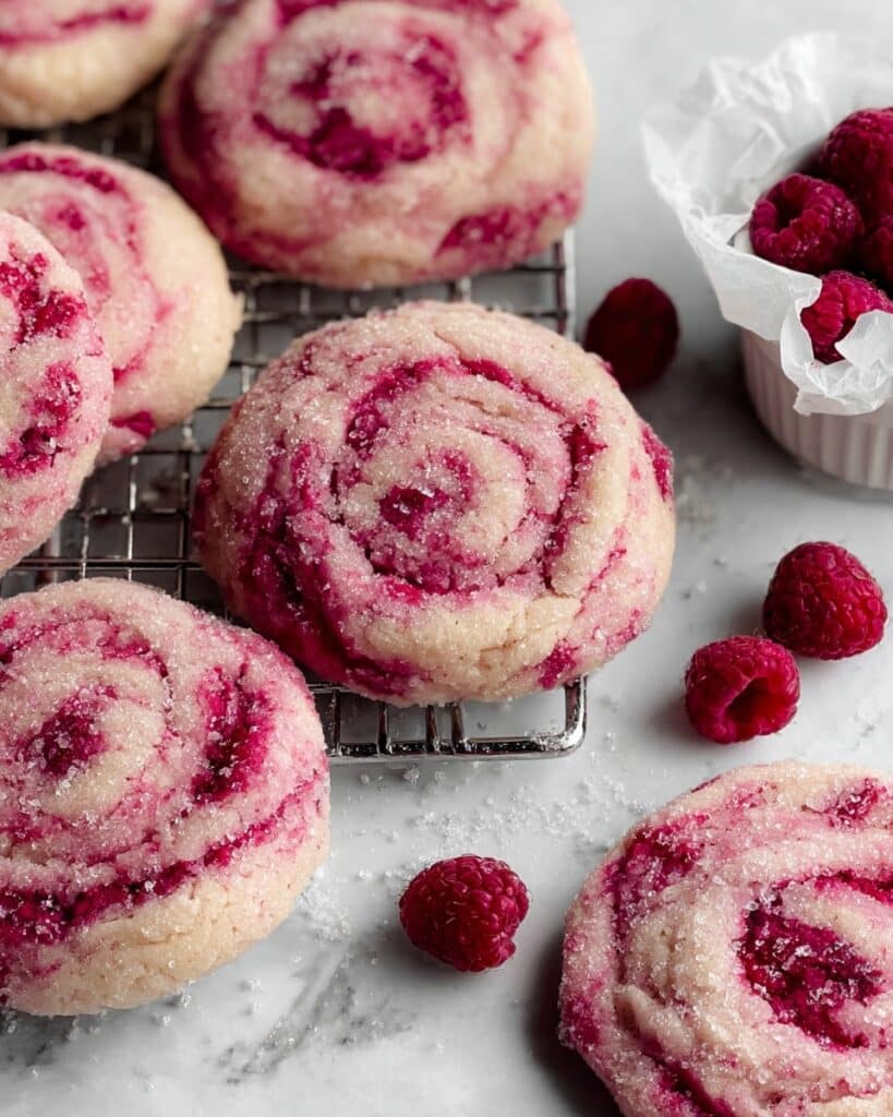 Fluffy Raspberry Cookies with a Marbled Pink Twist Recipe