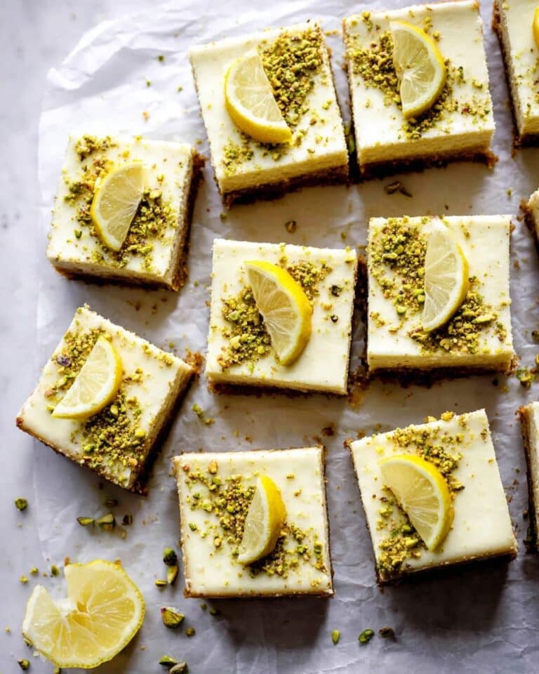 Lemon Pistachio Cheesecake Bars Recipe