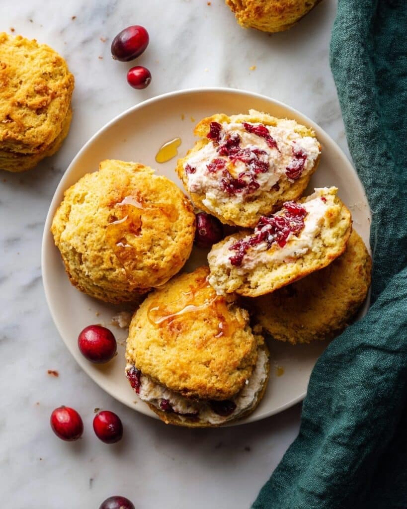 Fluffy Sweet Potato Biscuits with Salted Cranberry Maple Butter Recipe