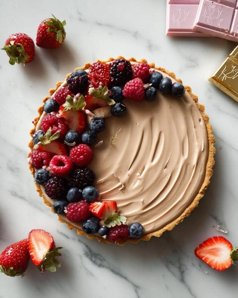 Ruby Chocolate Cheesecake Tart with Berries Recipe