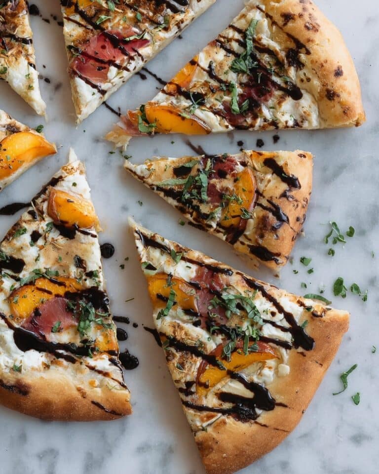 Peach Burrata Balsamic Dessert Pizza Recipe