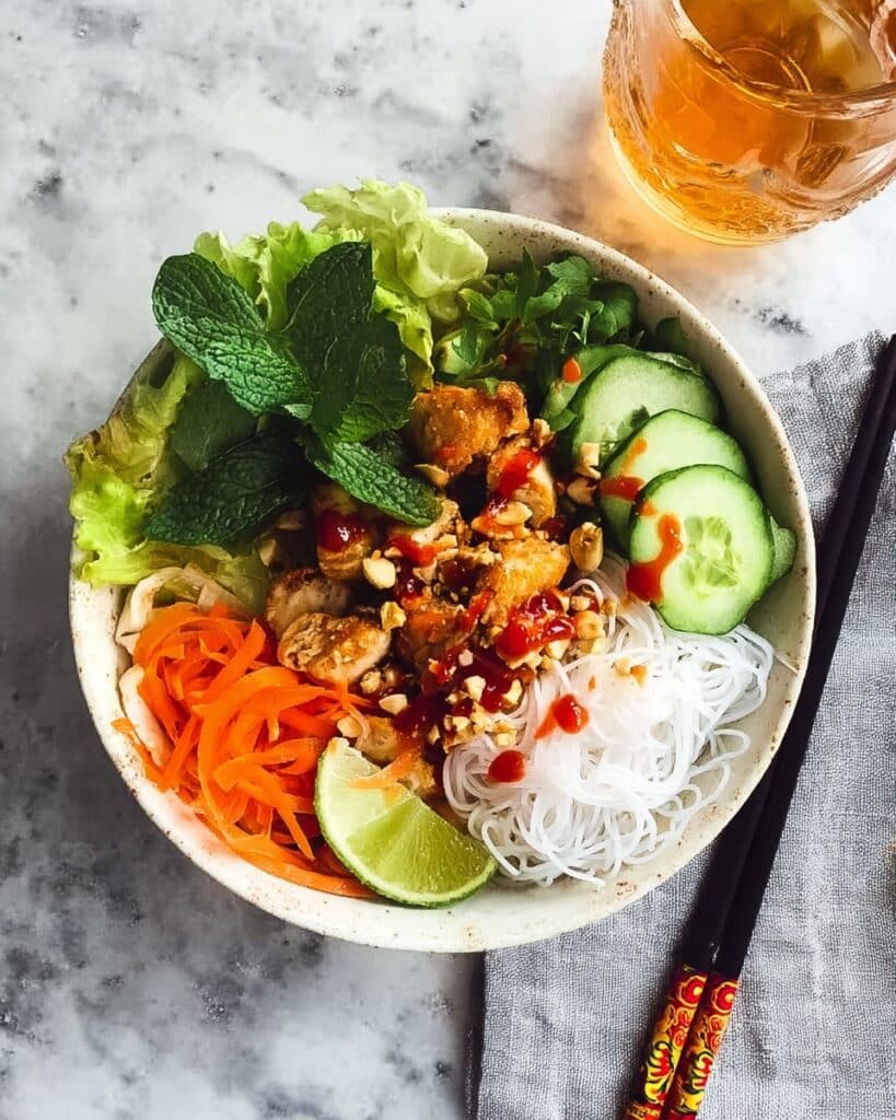 Vietnamese Chicken Salad Bowl (Bún Gà Nướng) Recipe