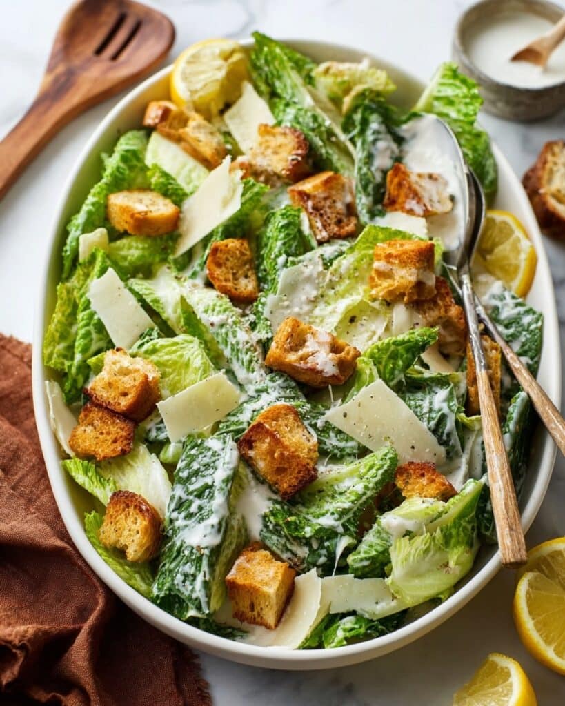 Easy Caesar Salad with Sourdough Croutons Recipe