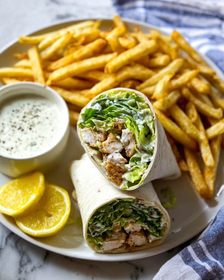 Chicken Caesar Wrap with Lemony Caesar Dressing Recipe