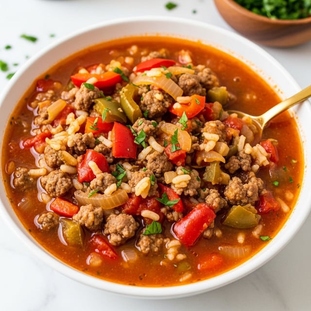 Crockpot Stuffed Pepper Soup Recipe