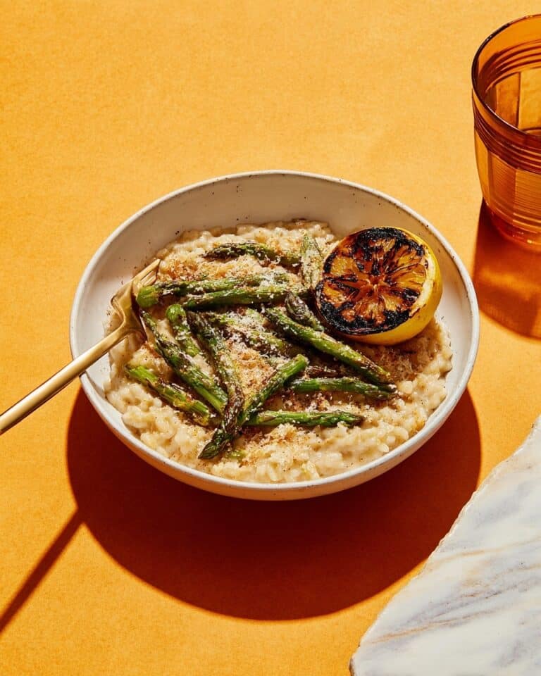 Vegan Charred Lemon-Asparagus Risotto Recipe