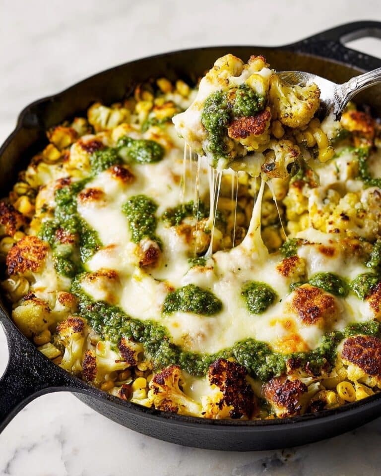 Cheesy Gnocchi with Corn and Pesto Recipe