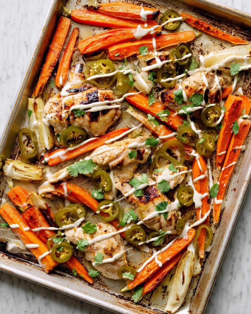 Sheet-Pan Chicken and Carrots With Yogurt Sauce Recipe