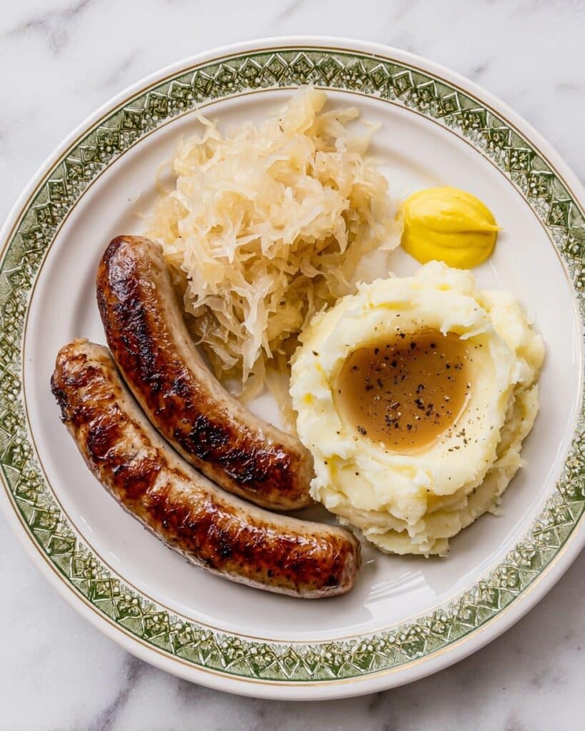 Sizzled Bratwurst with Creamy Mashed Potatoes Recipe