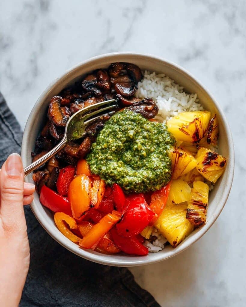 Amazing Mushroom Bowls with Kale Pesto Recipe