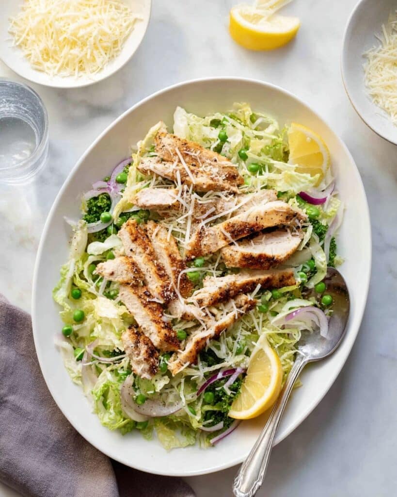Lemon Parmesan Cabbage Salad with Grilled Chicken Recipe
