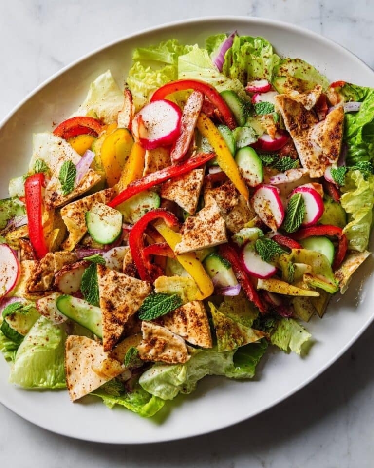 Fattoush Salad with Pita Crisps and Pomegranate Dressing Recipe