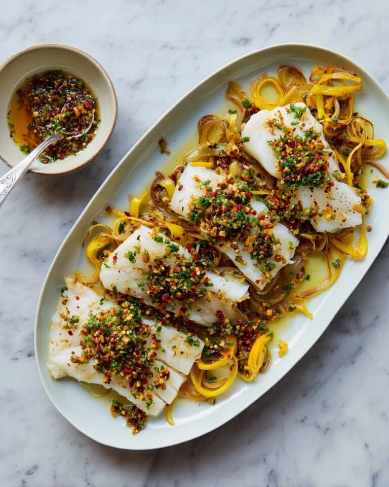 Roasted Fish with Leeks and Vinaigrette Recipe